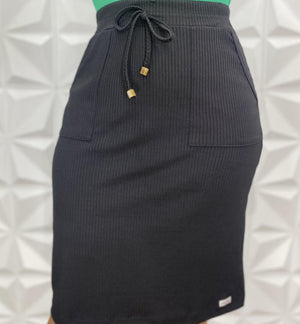 Saia com Bolso Malha Canelada