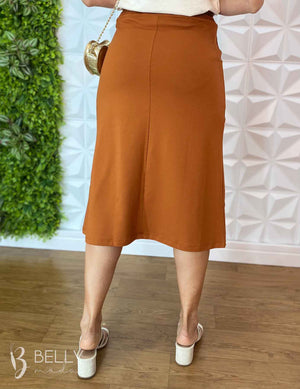 Saia Evasê com Bolso Moletinho