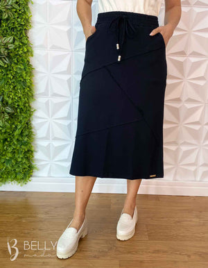 Saia Evasê com Bolso Moletinho