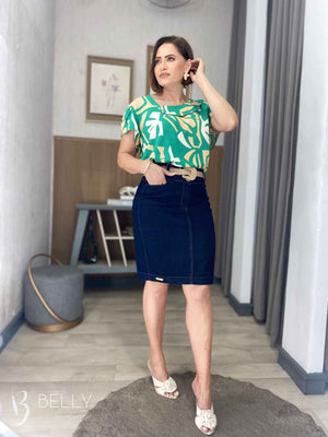 Saia Jeans Azul