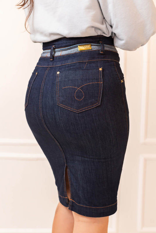 Saia Jeans Cós Triplo