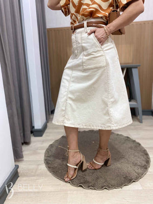 Saia Jeans Lápis Black