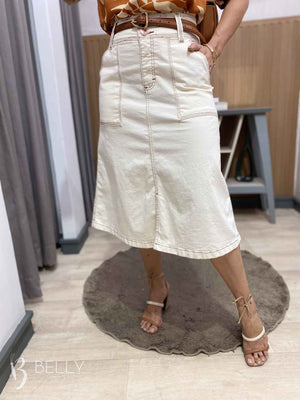 Saia Jeans Lápis Black