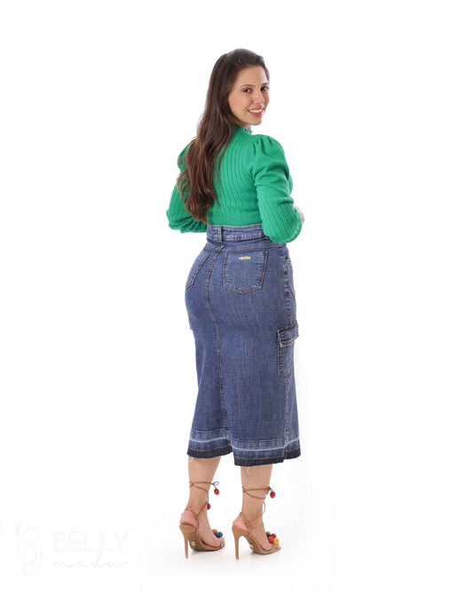 Saia Jeans Midi
