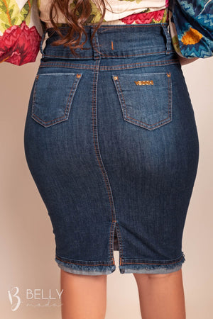 Saia Jeans Reta