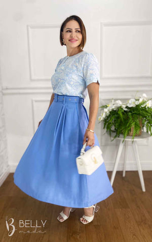 Saia Midi Linho Deyse