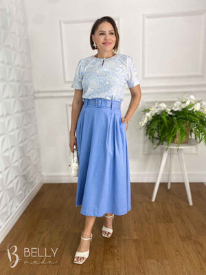 Saia Midi Linho Deyse