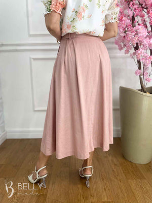 Saia Midi Linho Deyse