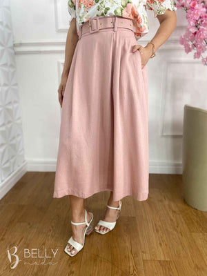 Saia Midi Linho Deyse