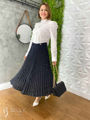 Saia Plissada Estampada