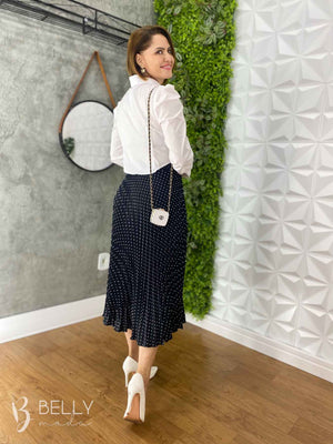 Saia Plissada Estampada