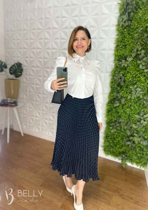 Saia Plissada Estampada