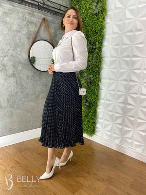 Saia Plissada Estampada