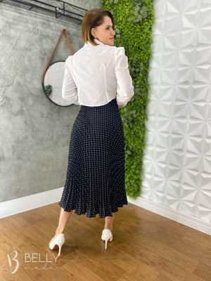 Saia Plissada Estampada