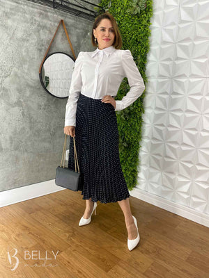 Saia Plissada Estampada