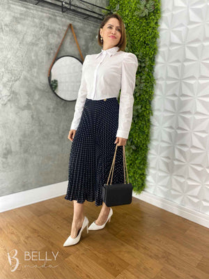 Saia Plissada Estampada