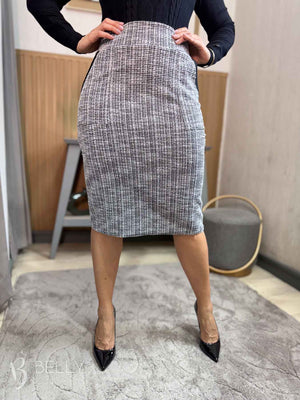 Saia Reta Malha Tweed