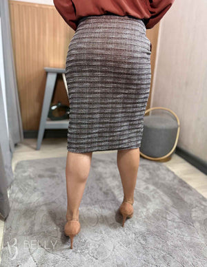 Saia Reta Malha Tweed