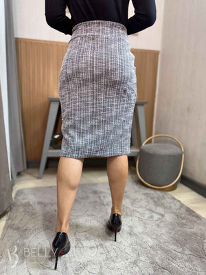 Saia Reta Malha Tweed