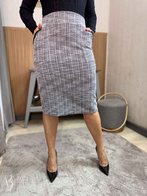 Saia Reta Malha Tweed