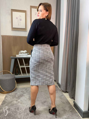 Saia Reta Malha Tweed