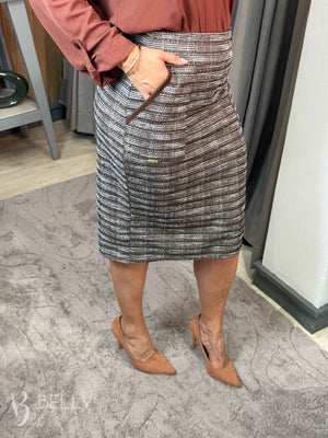 Saia Reta Malha Tweed