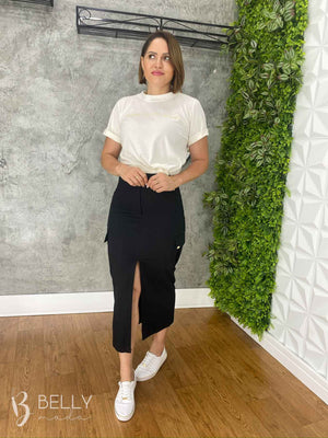 Saia Reta Midi Fenda Sarja