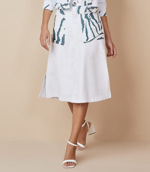 Saia Sarja Evase C/estampa