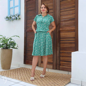 Vestido Aurora com Bolsos Blusê