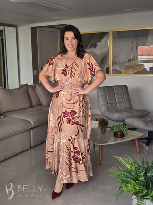 Vestido Celeste Evasê Max Midi