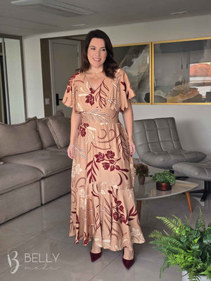 Vestido Celeste Evasê Max Midi