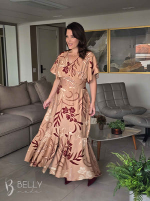 Vestido Celeste Evasê Max Midi