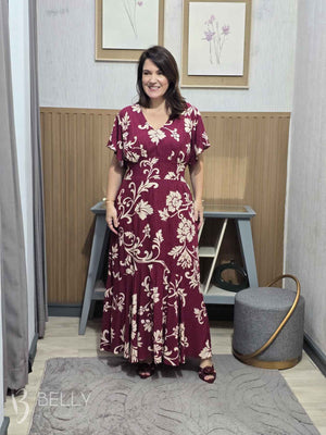 Vestido Celeste Evasê Max Midi