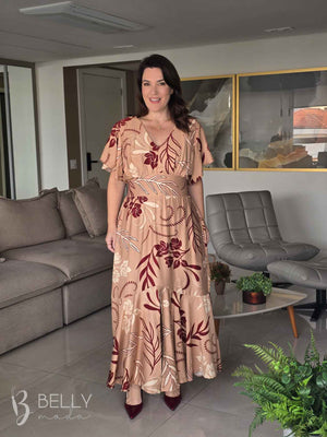 Vestido Celeste Evasê Max Midi