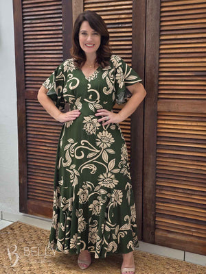 Vestido Celeste Evasê Max Midi