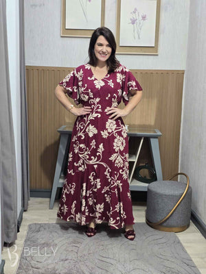 Vestido Celeste Evasê Max Midi