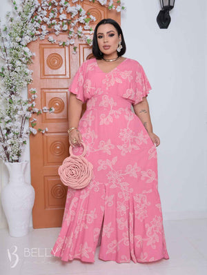 Vestido Celeste Evasê Max Midi