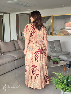 Vestido Celeste Evasê Max Midi