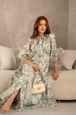 Vestido Chemisier Aline Floral em Crepe Verona Casual Elegante