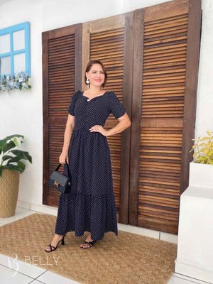 Vestido Cibele Longo com Cinto Encapado