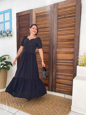 Vestido Cibele Longo com Cinto Encapado