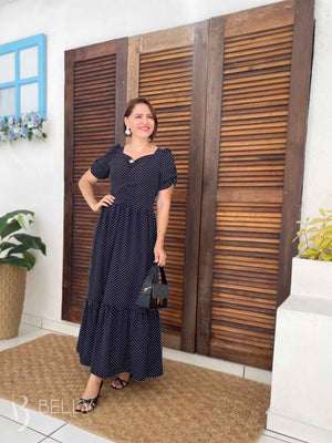 Vestido Cibele Longo com Cinto Encapado