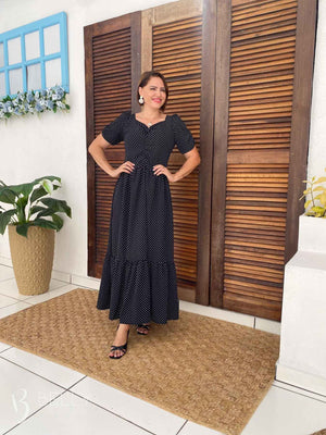 Vestido Cibele Longo com Cinto Encapado