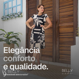 Vestido Fátima Barrado Plissado