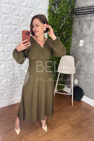 Vestido Glória Evasê Midi