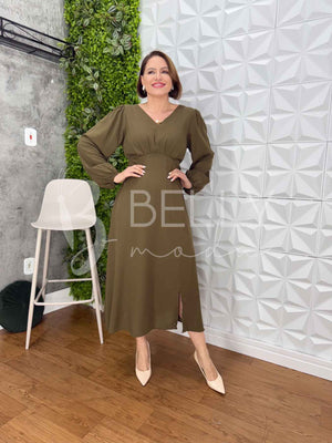 Vestido Glória Evasê Midi