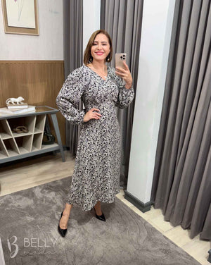 Vestido Glória Evasê Midi