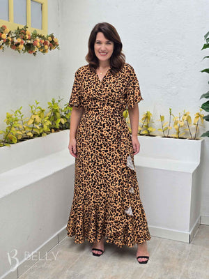 Vestido Isla Evasê Transpassado Longo