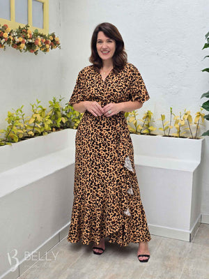 Vestido Isla Evasê Transpassado Longo