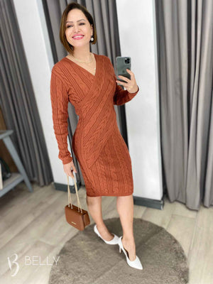 Vestido Jade em Tricô Modal com Transpasse